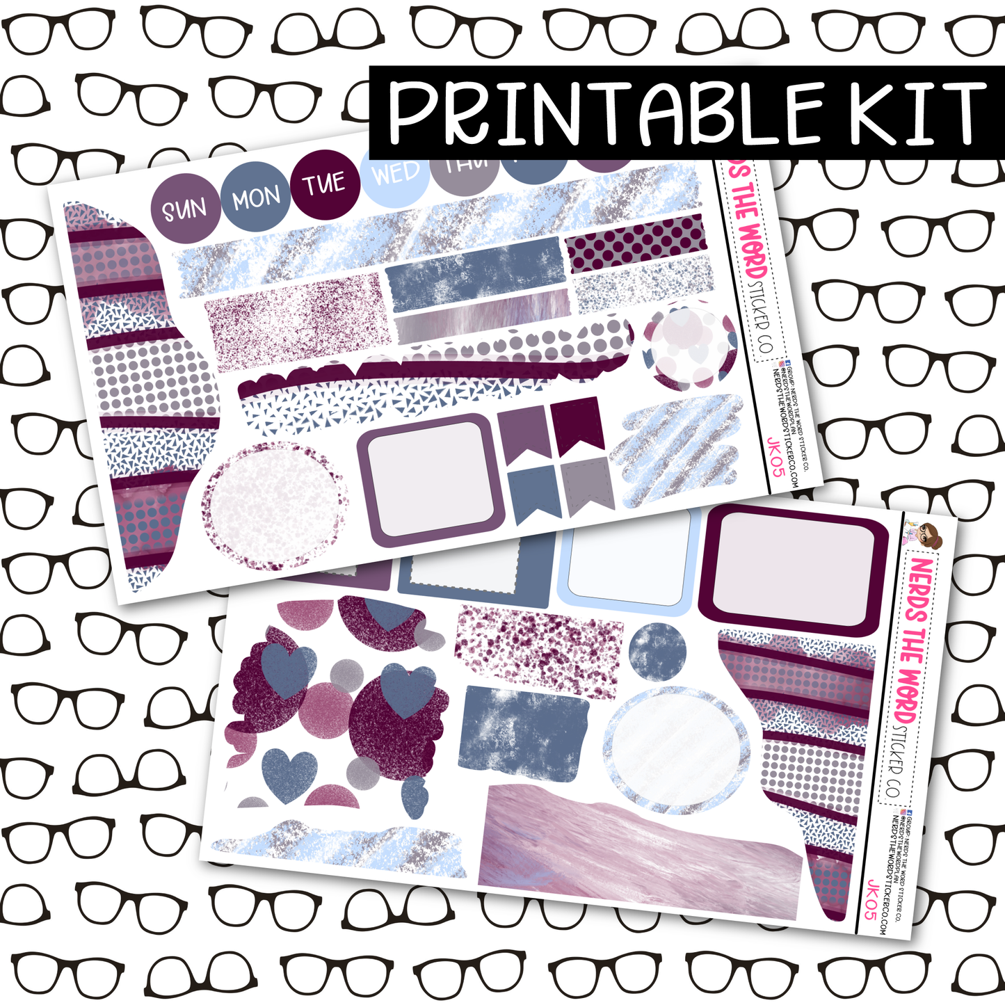 PRINTABLE Plum Sky Journaling Kit