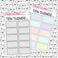 Ten Things Sticker Sheet