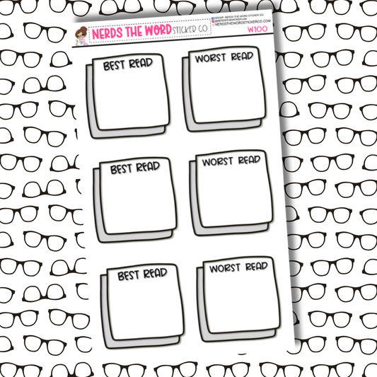 Best and Worst Book (Reading Tracker) Sticker Sheet