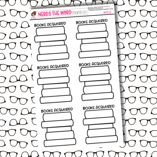 Books Acquired (Reading Tracker) Sticker Sheet