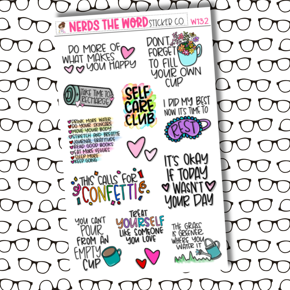 Self Care Quotes V1 Sticker Sheet
