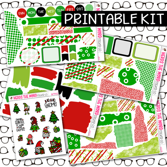 PRINTABLE Ho Ho Gnome Journaling Kit