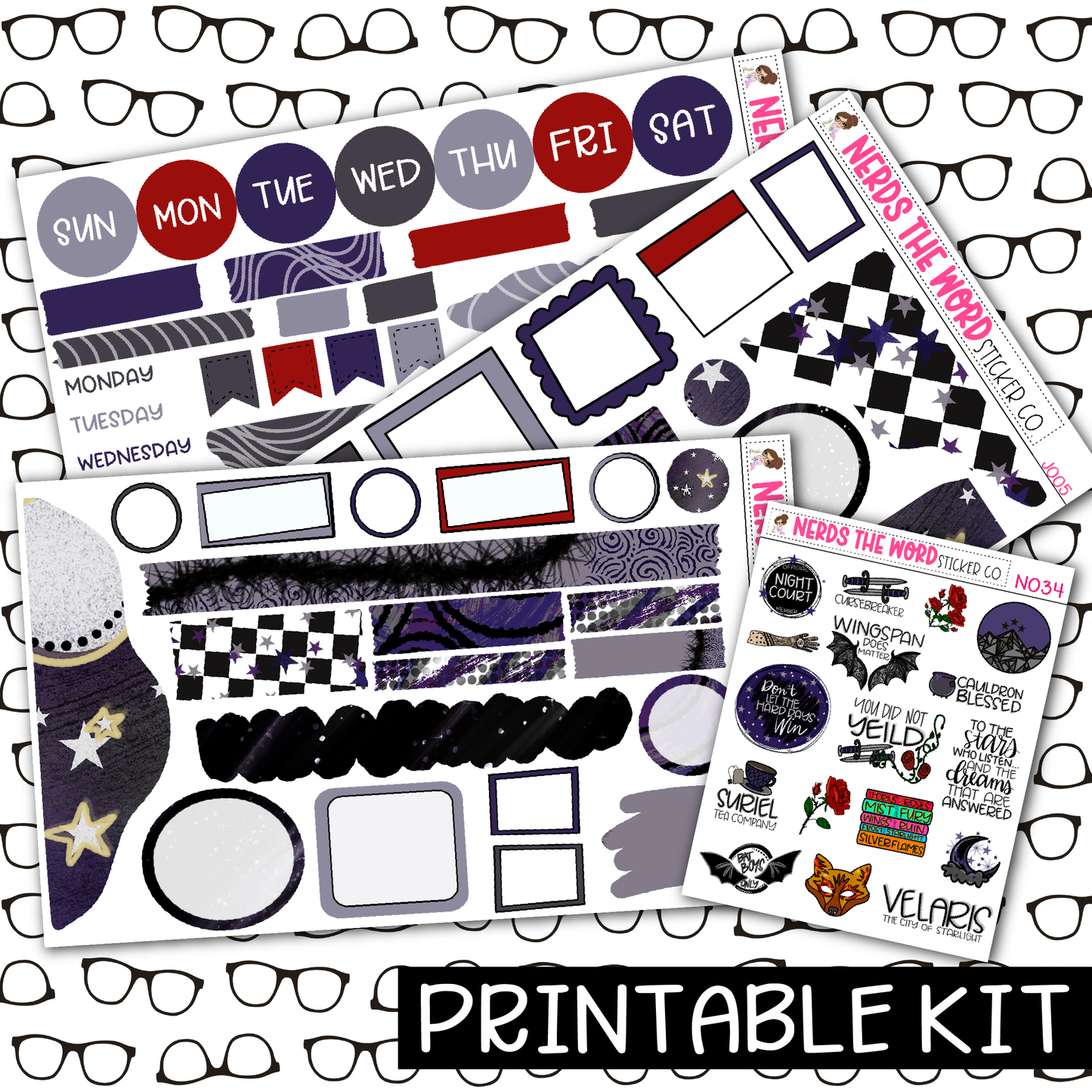 PRINTABLE - ACOTAR Monthly, Weekly and or Journaling Sticker Kit