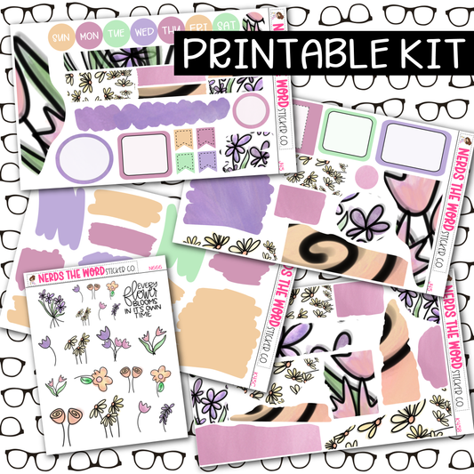 PRINTABLE Watercolor Floral Journaling Kit