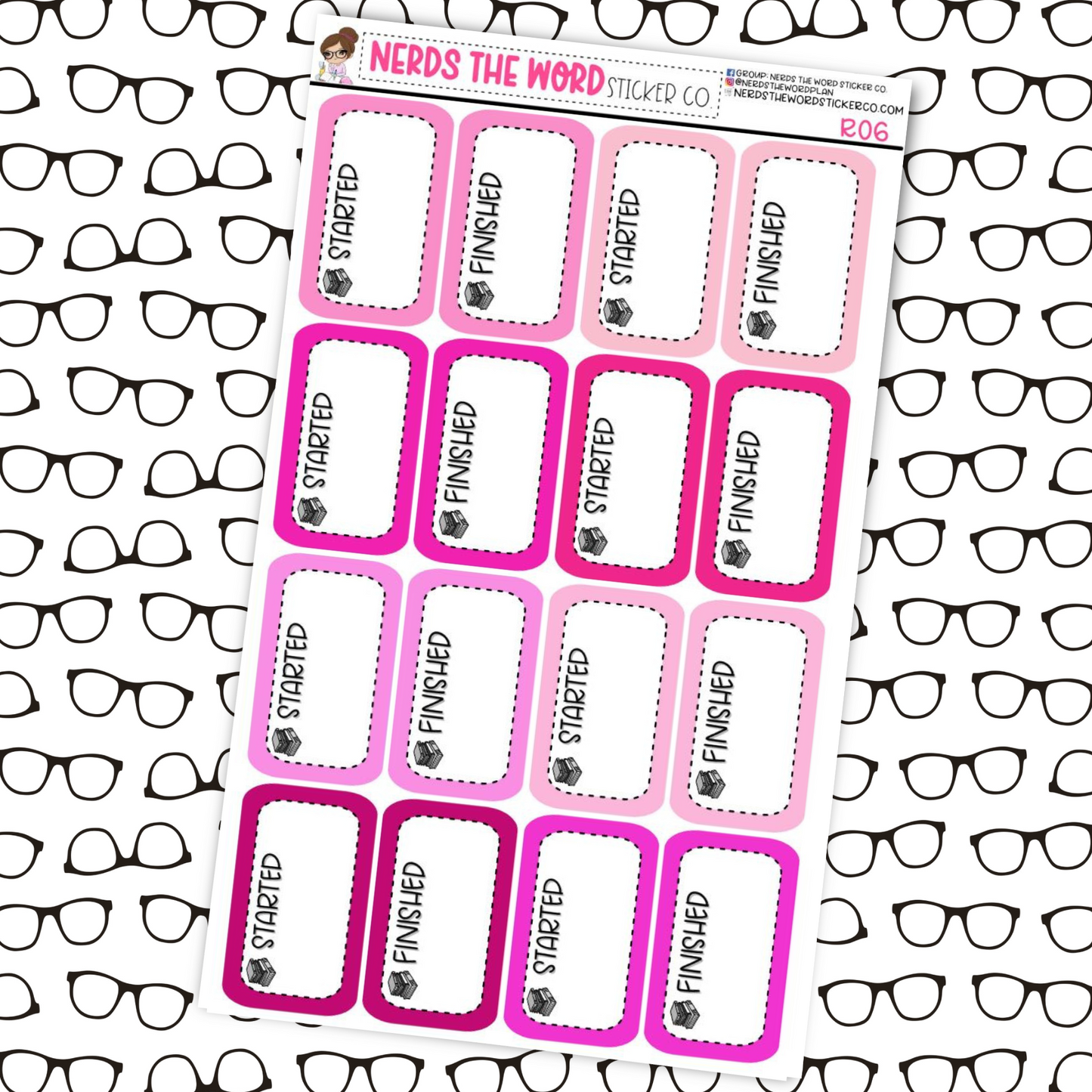 Started/Finished Reading Tracker Box Stickers