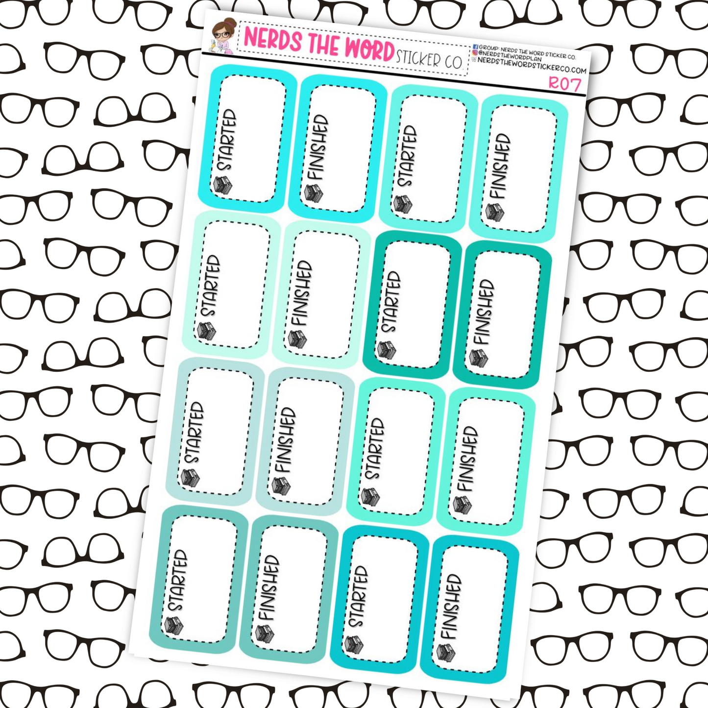 Started/Finished Reading Tracker Box Stickers
