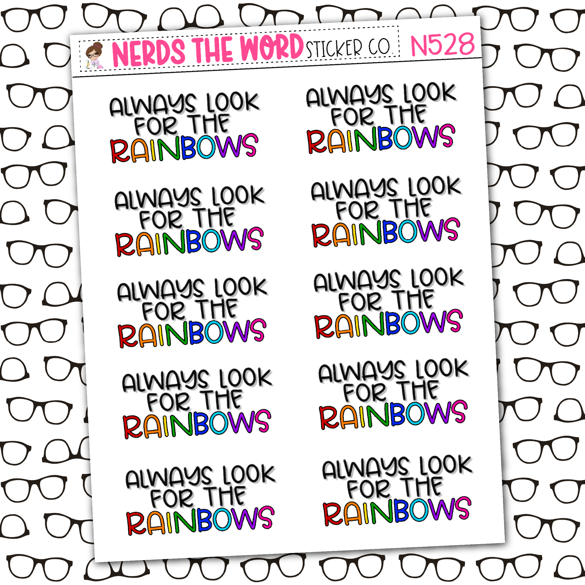 Always Look for Rainbow Sticker Sheet – Nerds The Word Sticker Co.