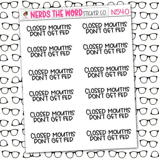 Closed Mouths Sticker Sheet