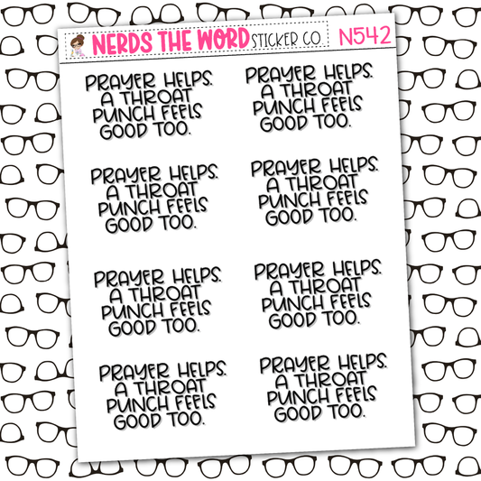 Prayer & A Throat Punch Sticker Sheet