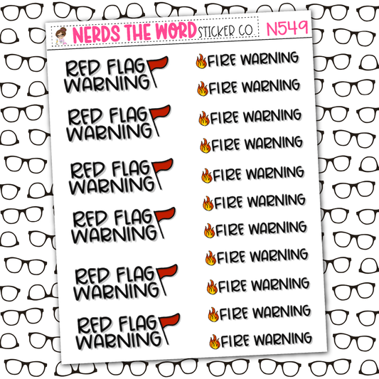 Fire/Red Flag Sticker Sheet