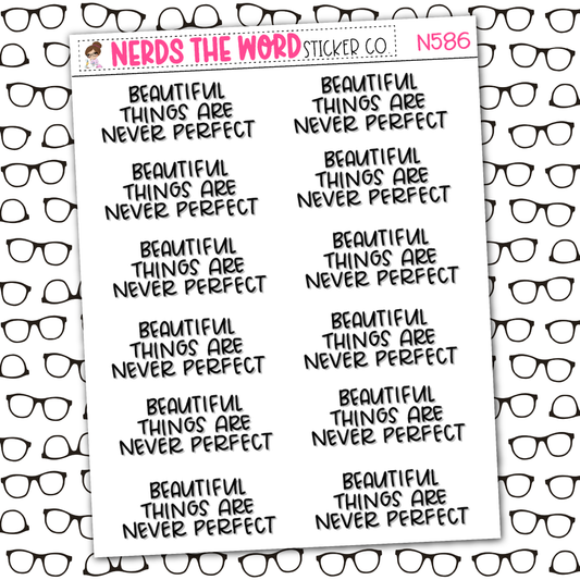 Beautiful is Never Perfect Sticker Sheet