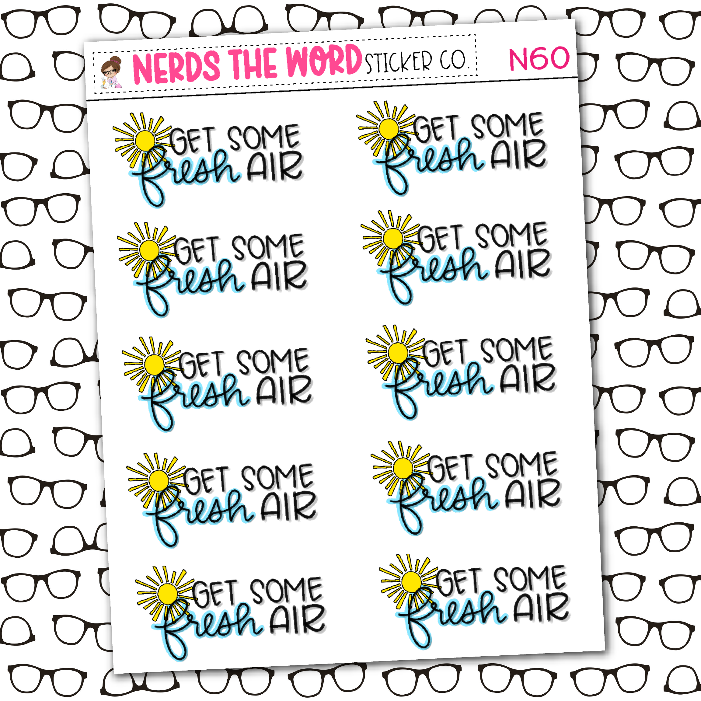 Get Some Sticker Get Some Fresh Air Sticker Sheet – Nerds The Word Sticker Co.