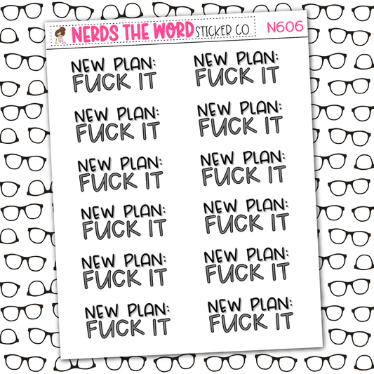 New Plan Sticker Sheet