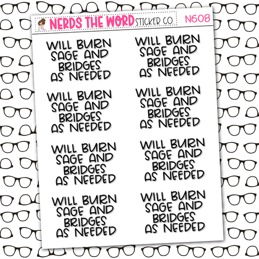 Burn Sage & Bridges Sticker Sheet