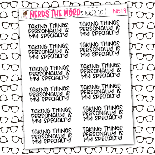 Taking It Personally Sticker Sheet