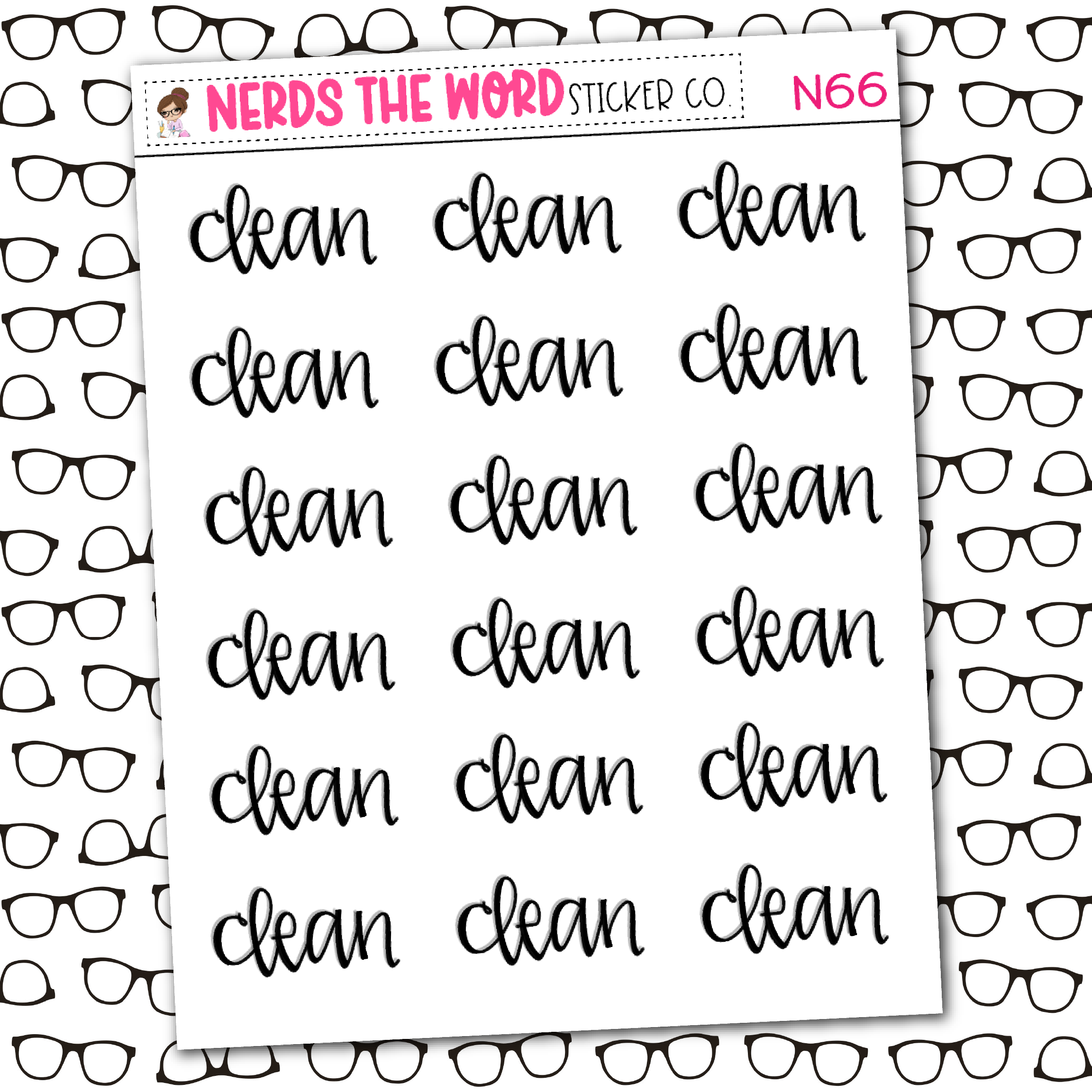 Clean Hand Lettered Sticker Sheet – Nerds The Word Sticker Co.