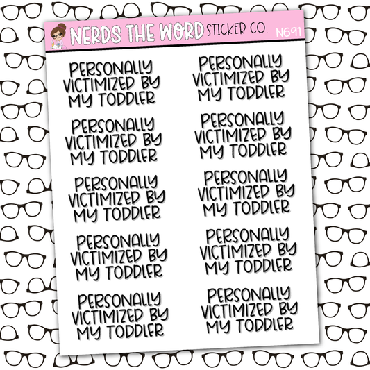 Victimized Toddler Sticker Sheet