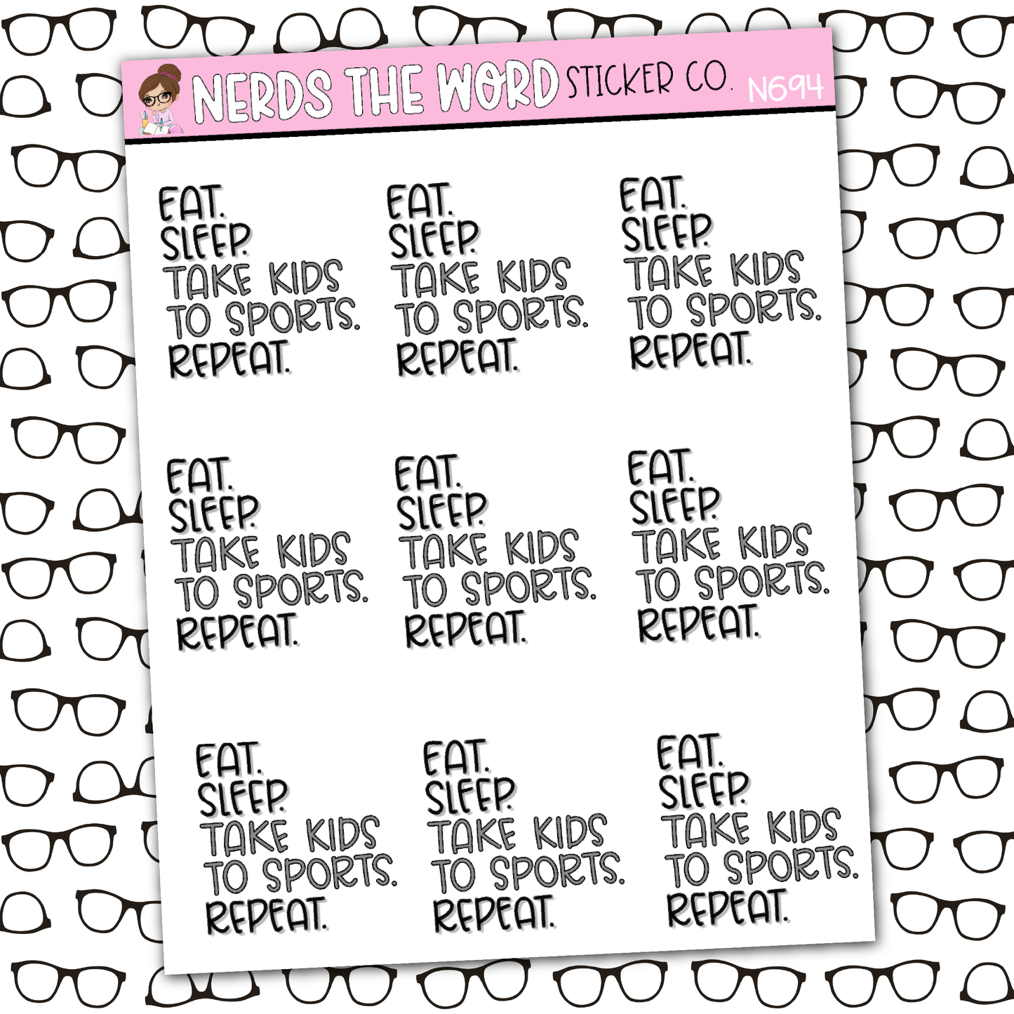 Take Kids To Sports Sticker Sheet