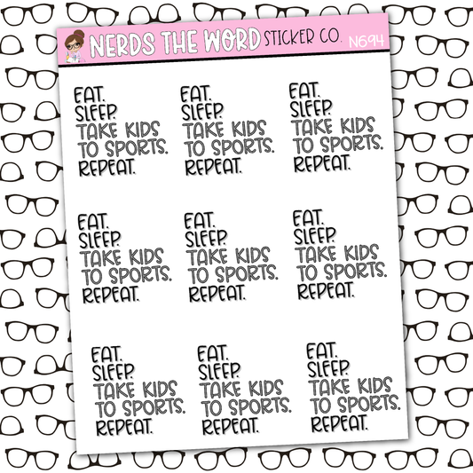 Take Kids To Sports Sticker Sheet