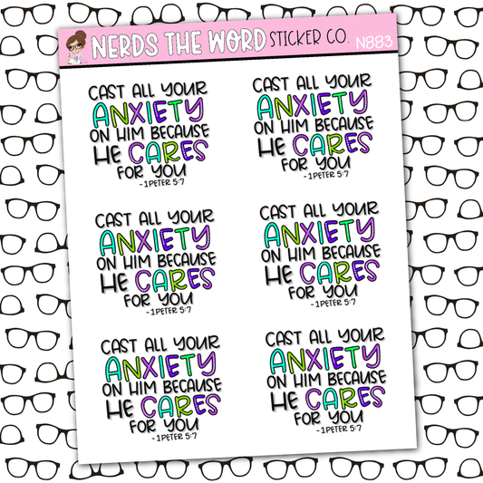 Cast All Your Anxiety Sticker Sheet