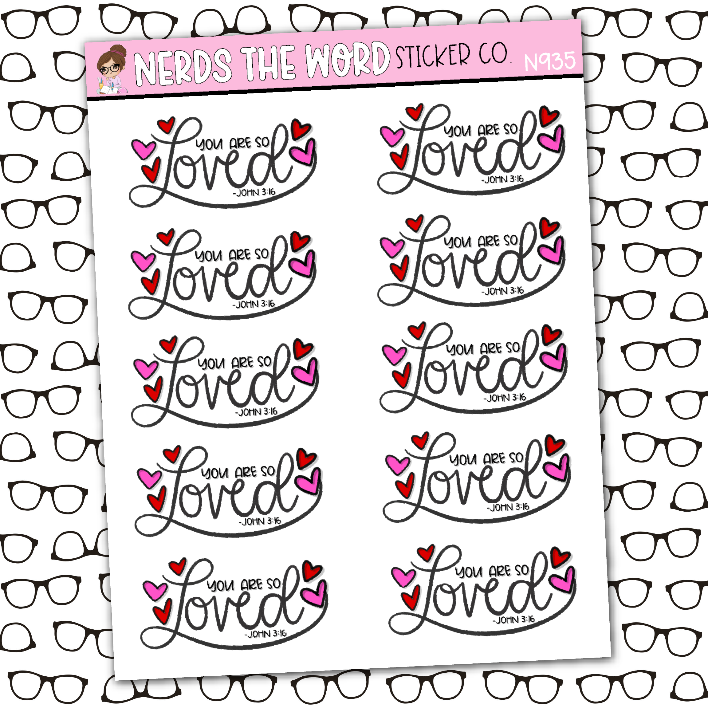 Loved Sticker Sheet – Nerds The Word Sticker Co.