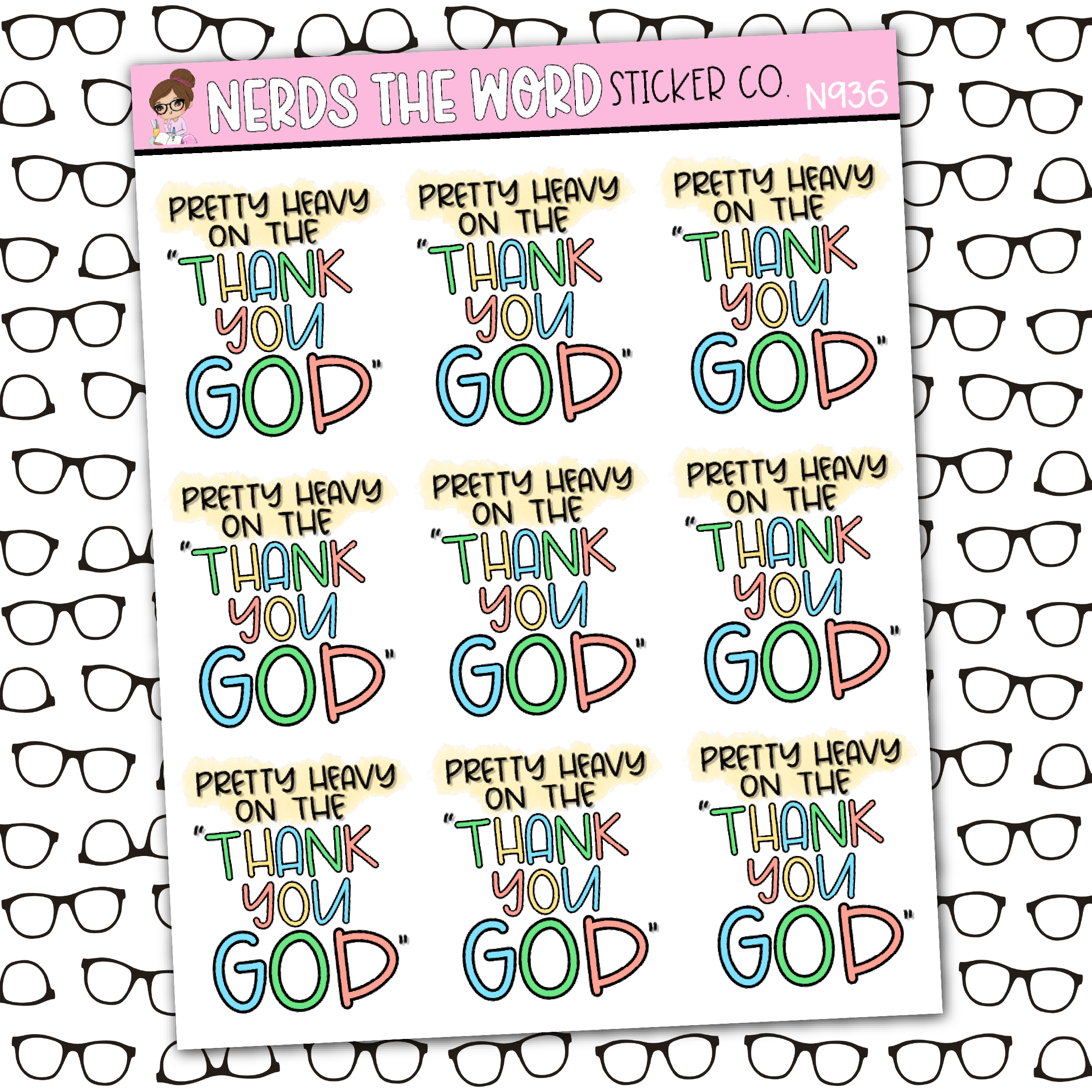 Thank You God Sticker Sheet – Nerds The Word Sticker Co.
