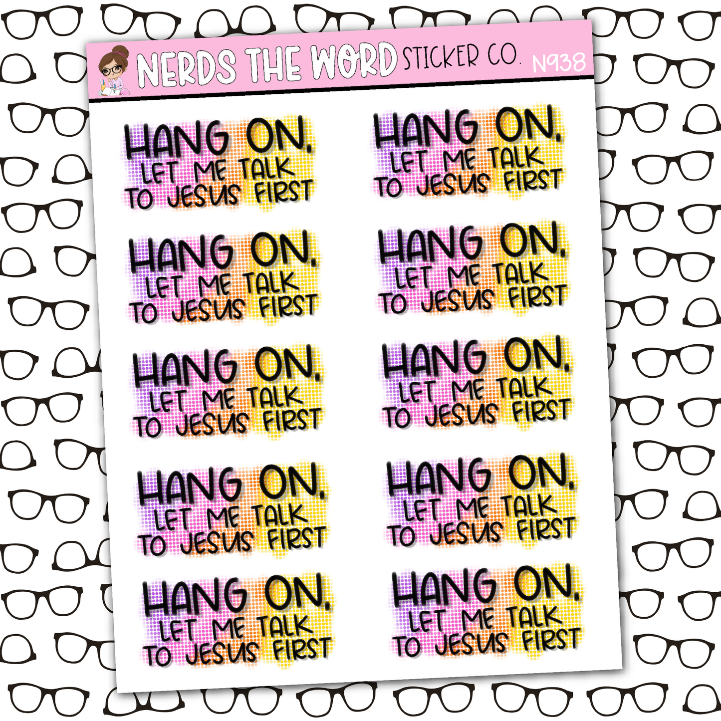 Hang On Sticker Sheet