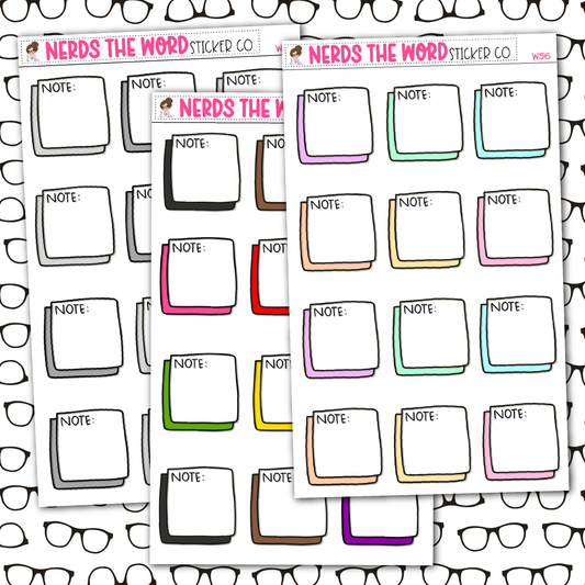 Note Functional Box Planner Stickers - You Choose