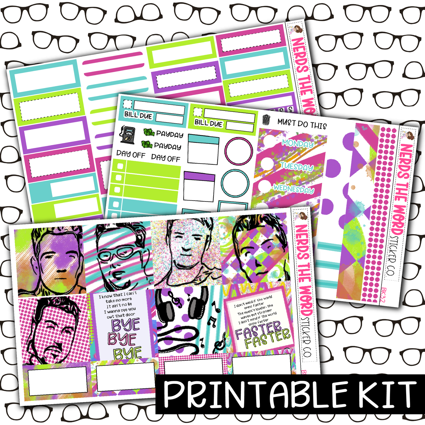 PRINTABLE - NSYNC Monthly, Weekly and or Journaling Sticker Kit