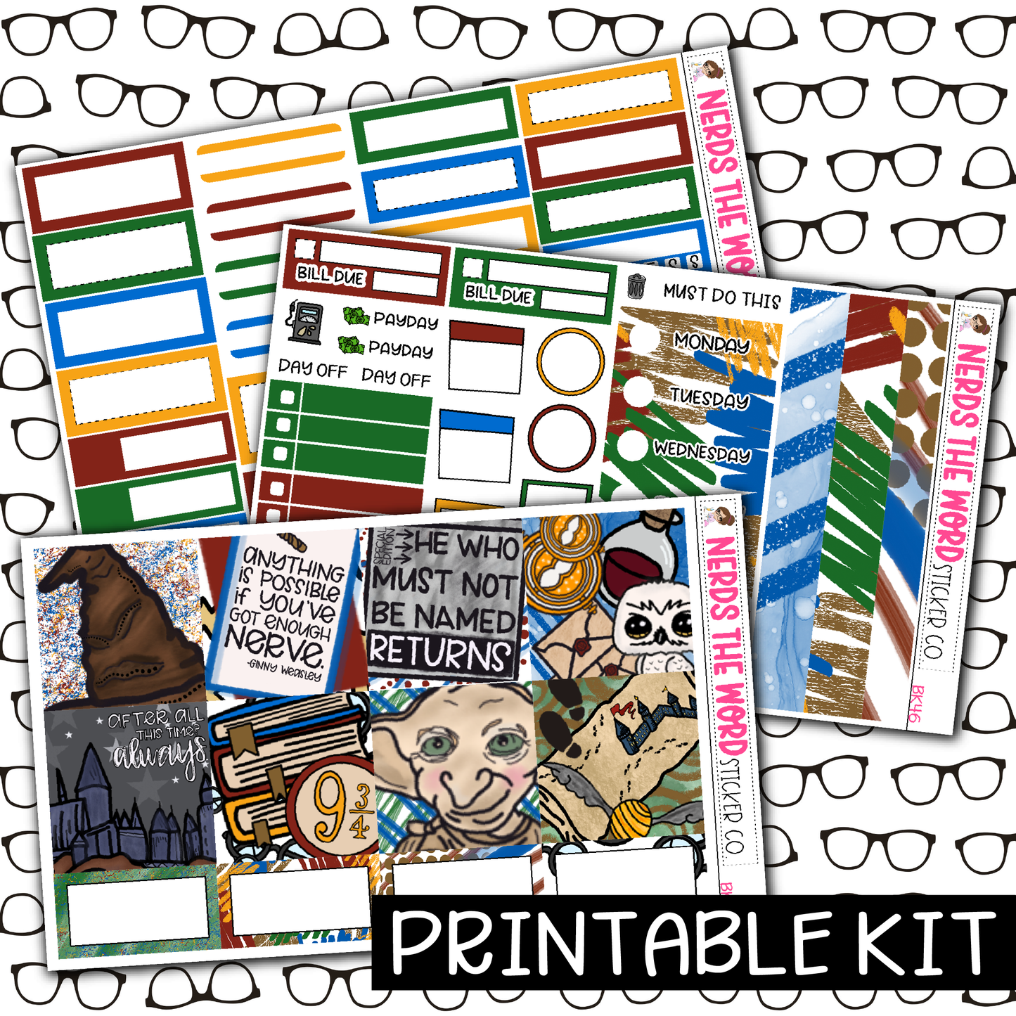 PRINTABLE -  You're a Wizard Monthly, Weekly and or Journaling Sticker Kit