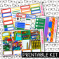 PRINTABLE - Back To School Monthly, Weekly and or Journaling Sticker Kit