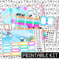 PRINTABLE - Fly a Kite Monthly, Weekly and or Journaling Sticker Kit