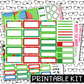 PRINTABLE - Classic Christmas Monthly, Weekly and or Journaling Sticker Kit