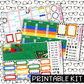 PRINTABLE - Back To School Monthly, Weekly and or Journaling Sticker Kit