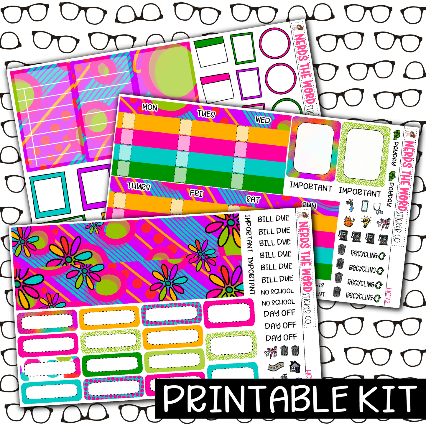PRINTABLE - Cookie Time Monthly, Weekly and or Journaling Sticker Kit