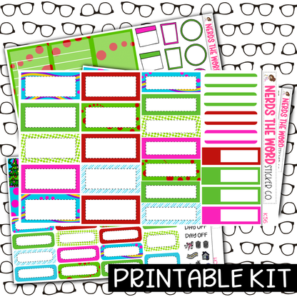 PRINTABLE - You're a Mean One Monthly, Weekly and or Journaling Sticker Kit