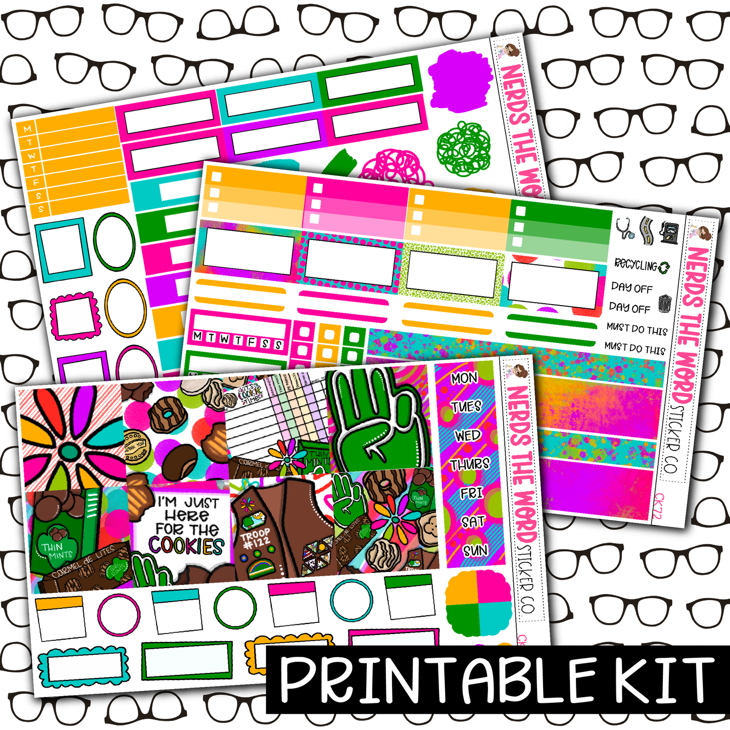 PRINTABLE - Cookie Time Monthly, Weekly and or Journaling Sticker Kit