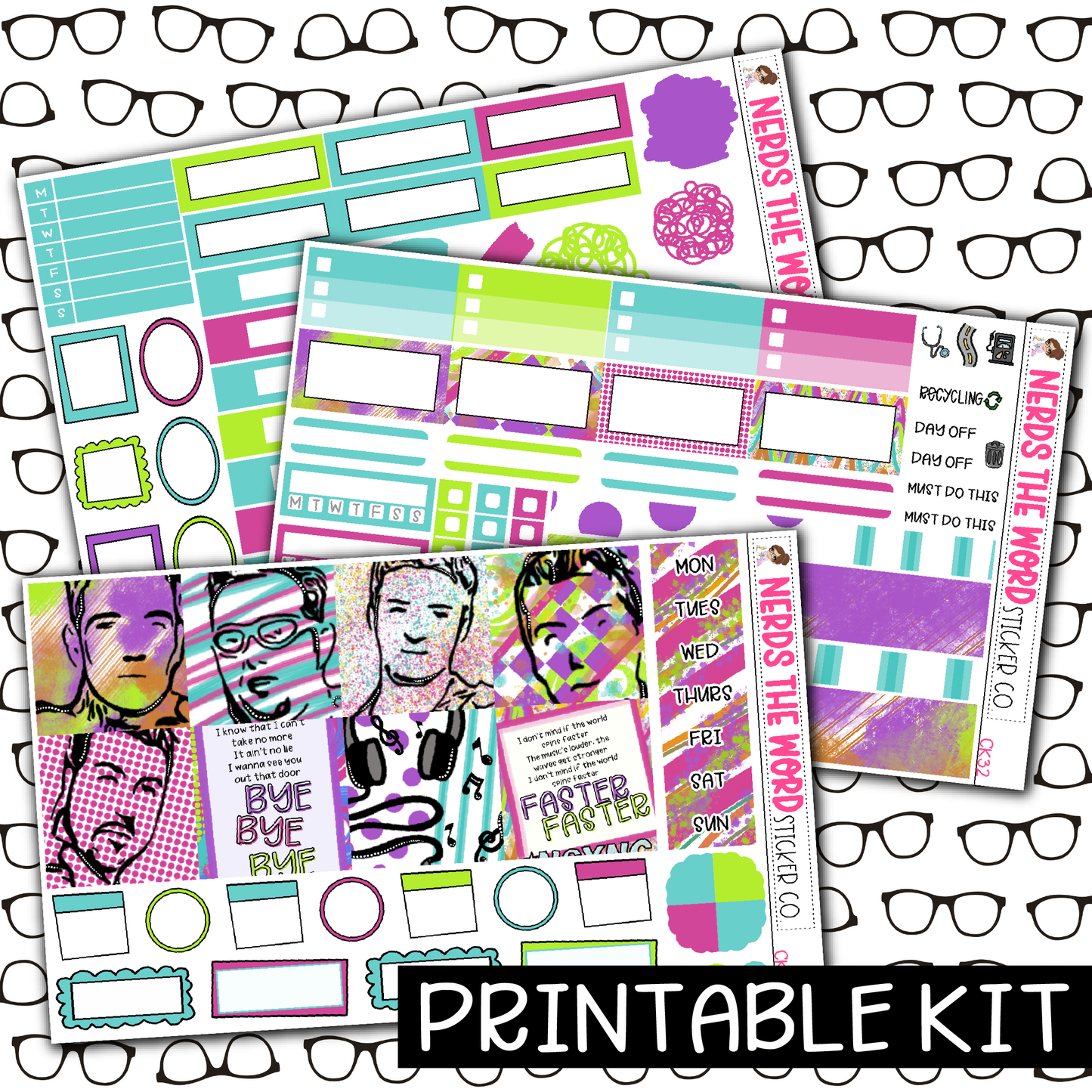 PRINTABLE - NSYNC Monthly, Weekly and or Journaling Sticker Kit