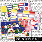 PRINTABLE - Dog Christmas Monthly, Weekly and or Journaling Sticker Kit