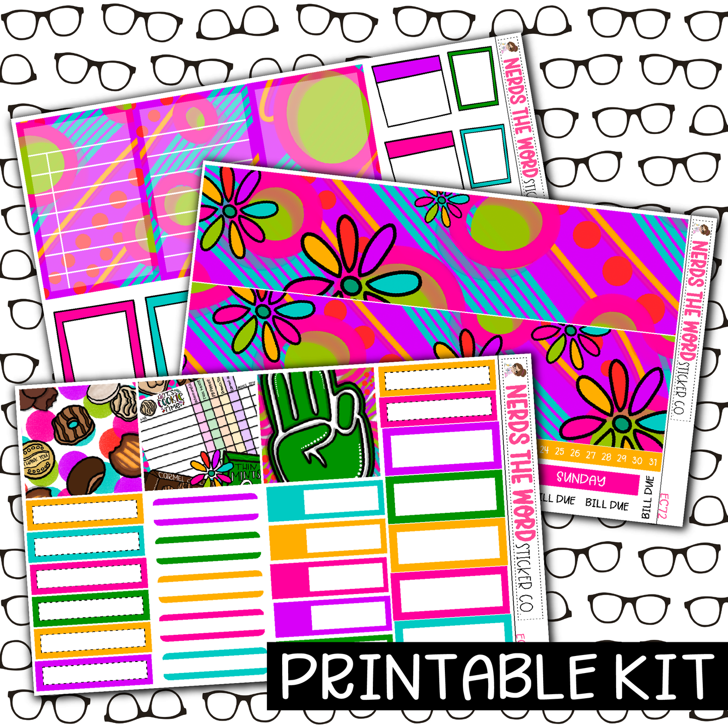 PRINTABLE - Cookie Time Monthly, Weekly and or Journaling Sticker Kit