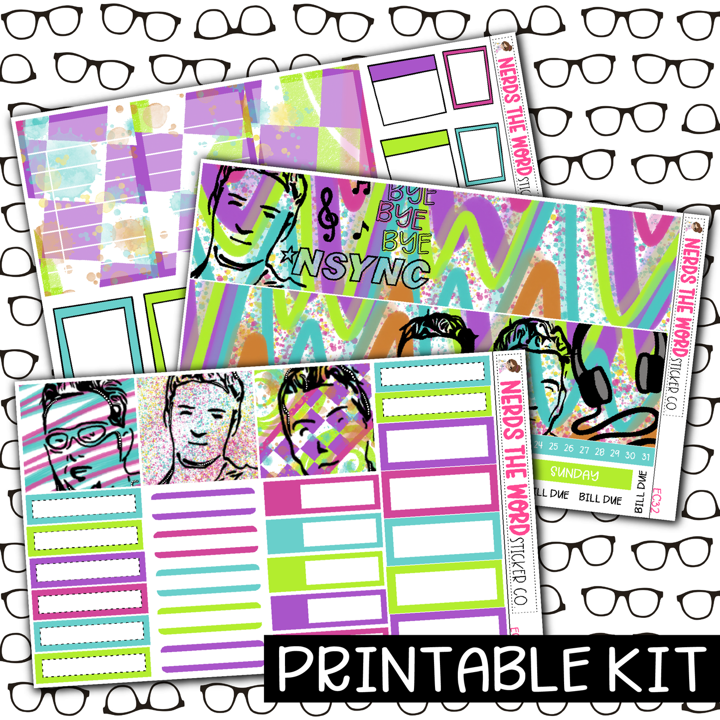 PRINTABLE - NSYNC Monthly, Weekly and or Journaling Sticker Kit