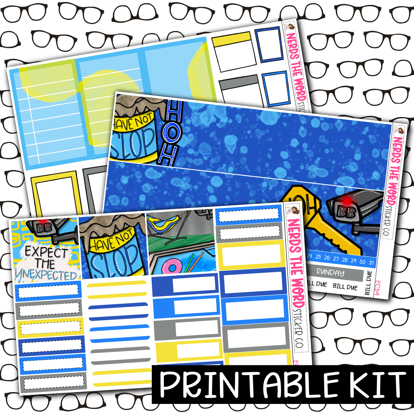 PRINTABLE - BB House Monthly, Weekly and or Journaling Sticker Kit