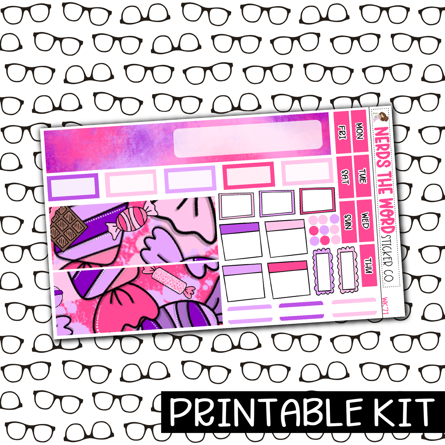 PRINTABLE - Life Is Sweet Monthly, Weekly and or Journaling Sticker Kit