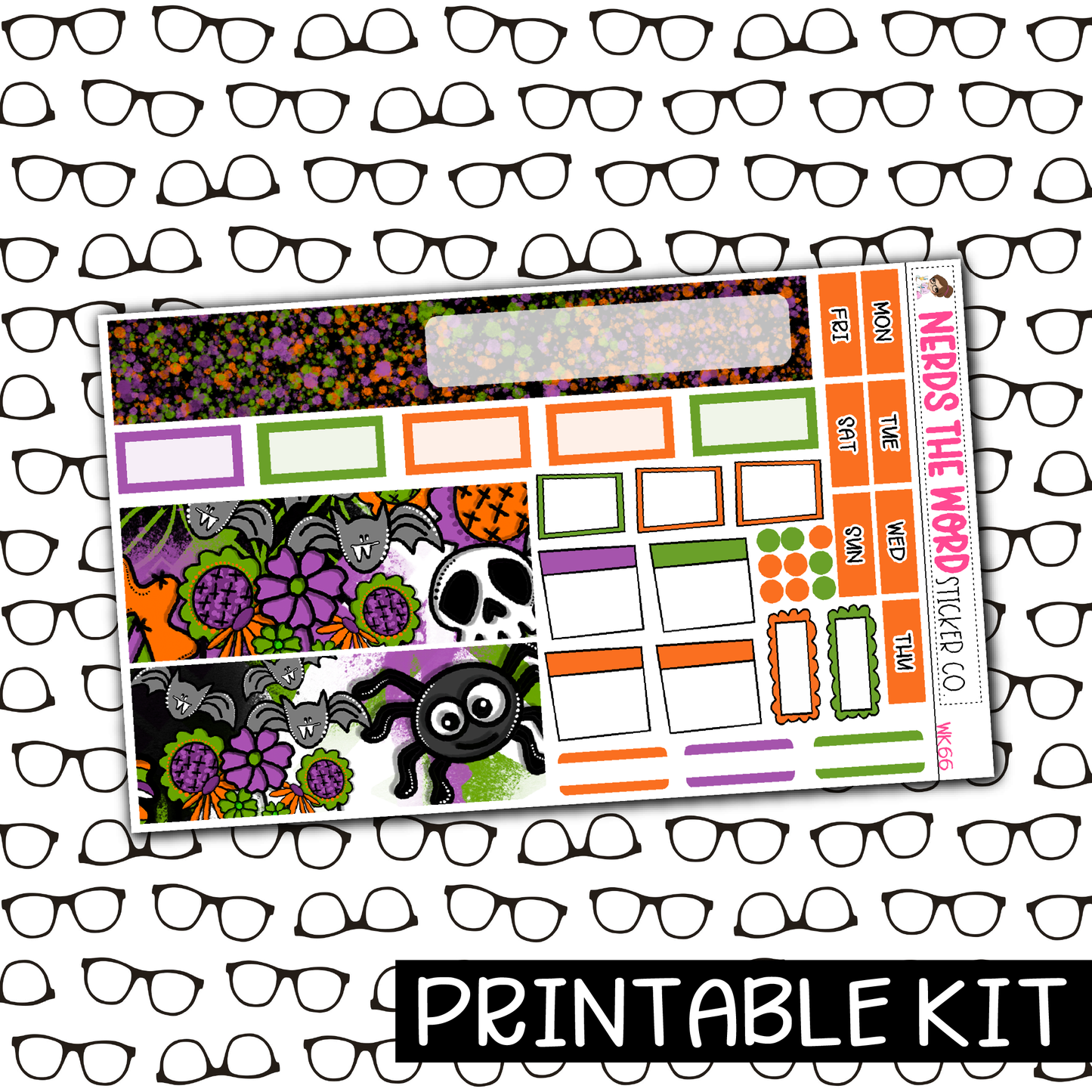 PRINTABLE - Spooky Season Monthly, Weekly and or Journaling Sticker Kit