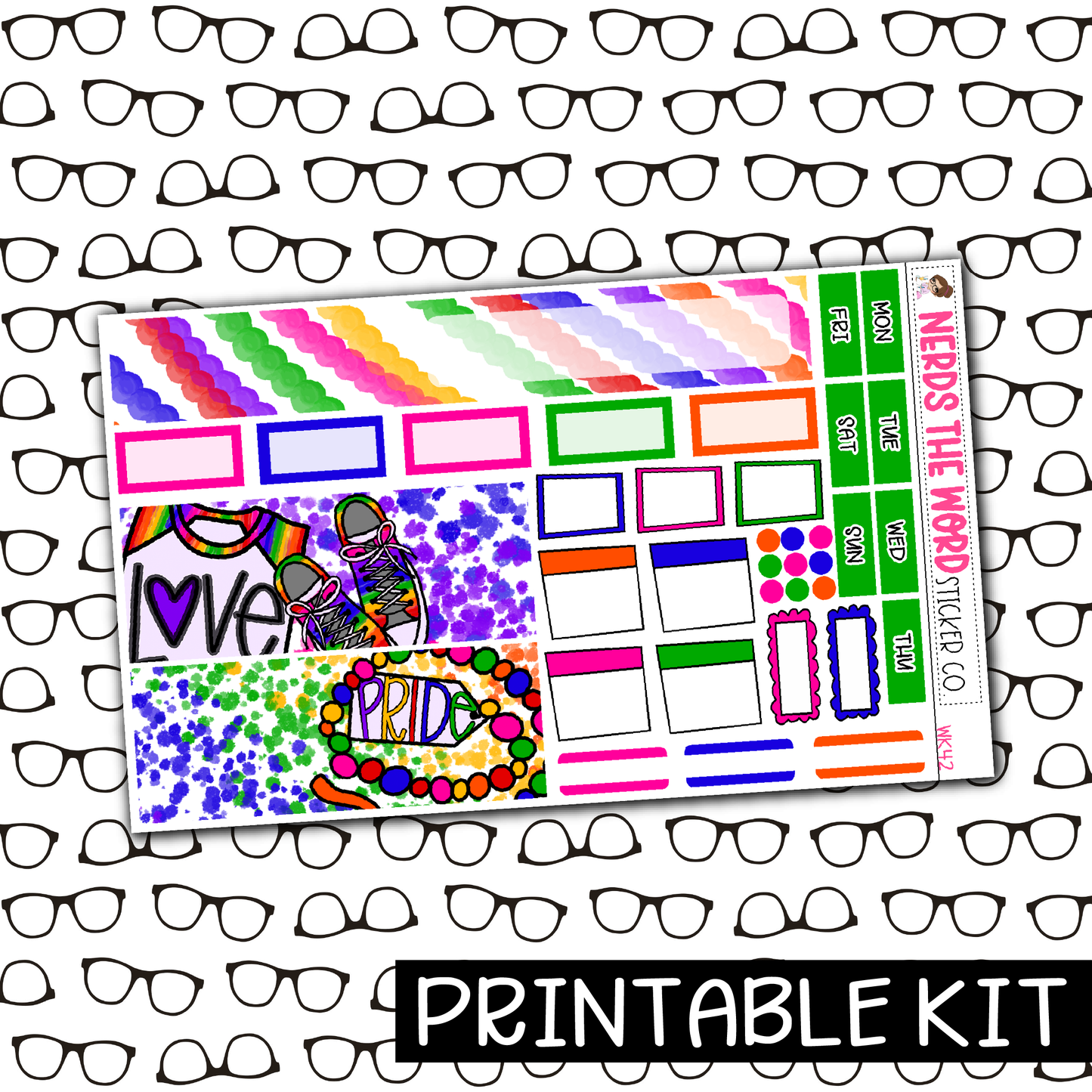 PRINTABLE - Pride Monthly, Weekly and or Journaling Sticker Kit