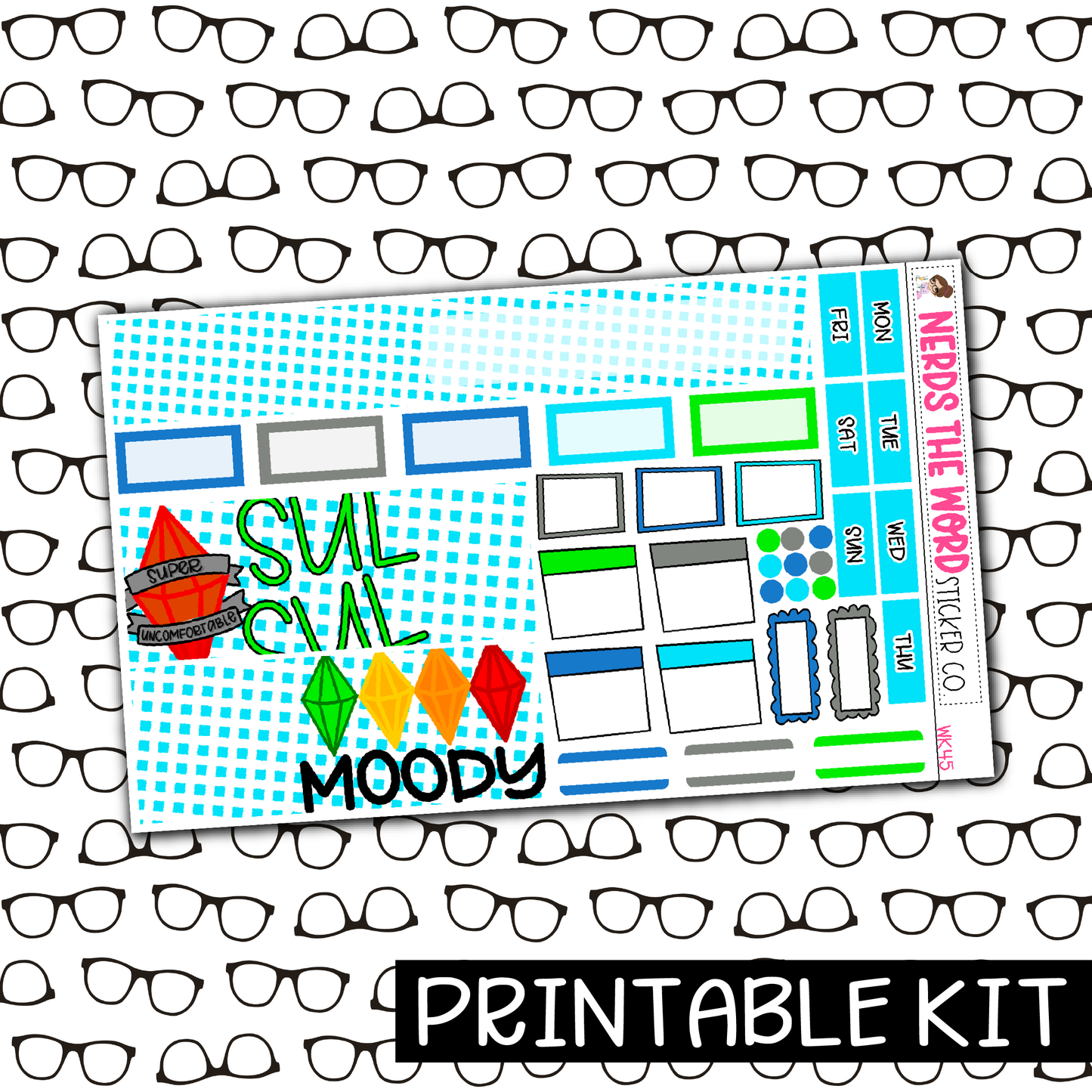 PRINTABLE - Sul Sul Monthly, Weekly and or Journaling Sticker Kit