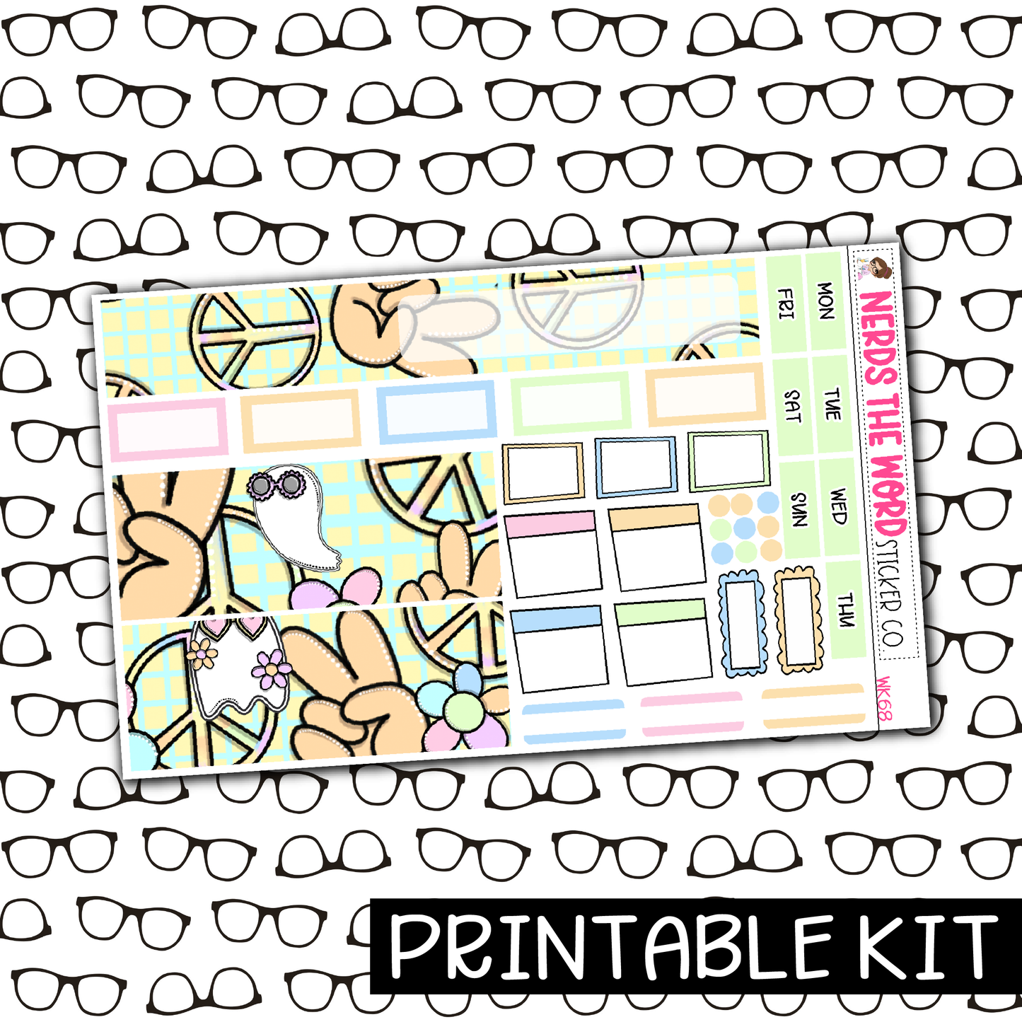 PRINTABLE - Groovy Halloween Monthly, Weekly and or Journaling Sticker Kit