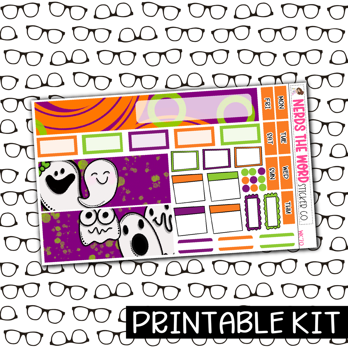 PRINTABLE - Hey Boo Monthly, Weekly and or Journaling Sticker Kit