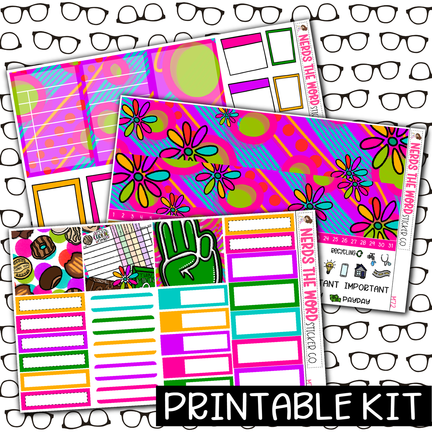 PRINTABLE - Cookie Time Monthly, Weekly and or Journaling Sticker Kit