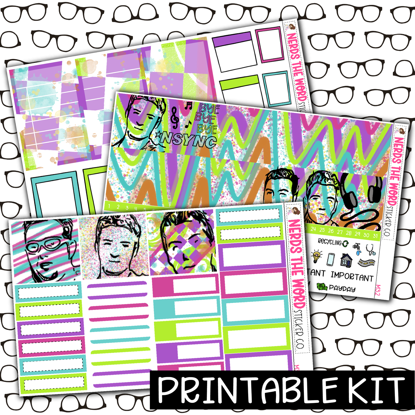PRINTABLE - NSYNC Monthly, Weekly and or Journaling Sticker Kit